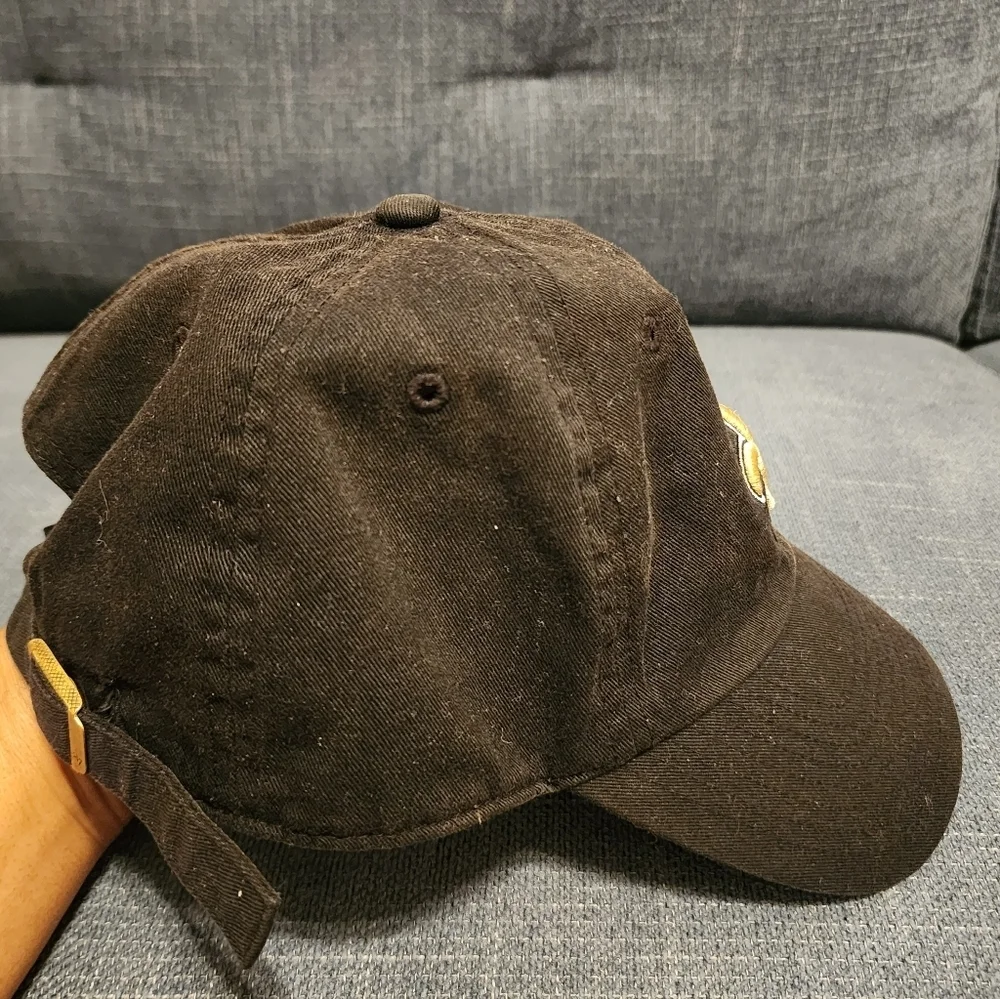 Black Cap with Gold Fleur-de-Lis Embroidery